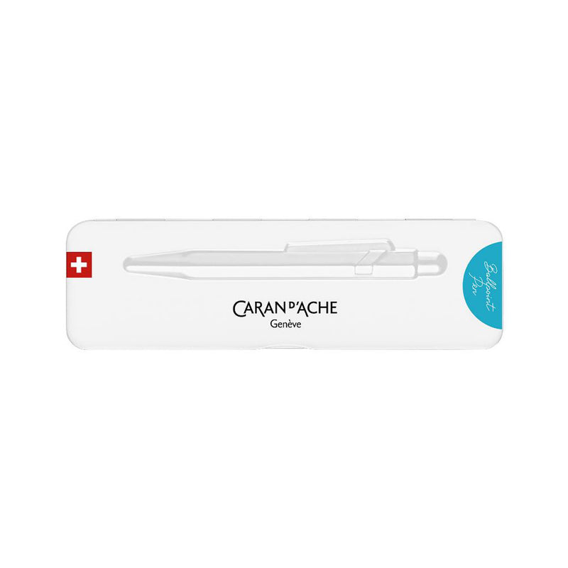 Caran d'Ache 849 Colormat-X Swiss Made Metal Ballpoint Pen, Turquoise w/Slimpack