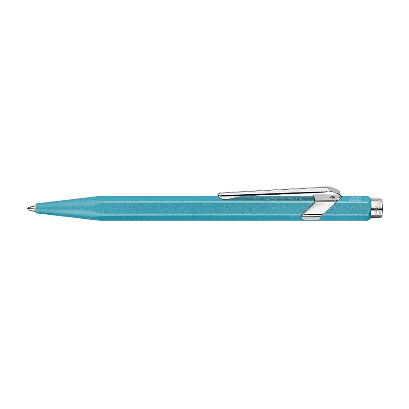 Caran d'Ache 849 Colormat-X Swiss Made Metal Ballpoint Pen, Turquoise w/Slimpack