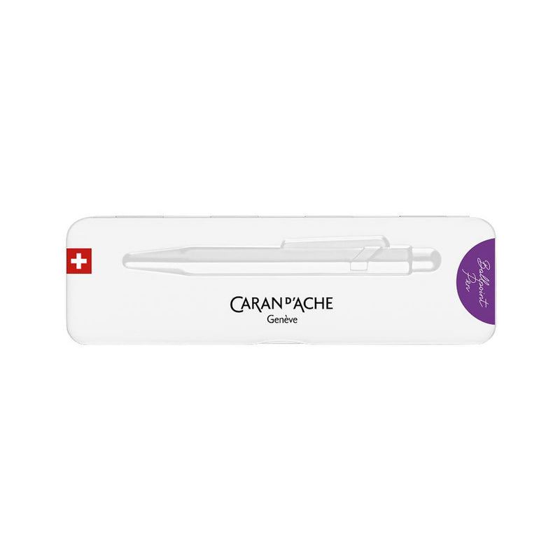 Caran d'Ache 849 Colormat-X Swiss Made Metal Ballpoint Pen, Violet w/Slimpack