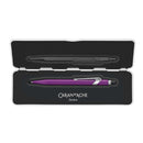 Caran d'Ache 849 Colormat-X Swiss Made Metal Ballpoint Pen, Violet w/Slimpack