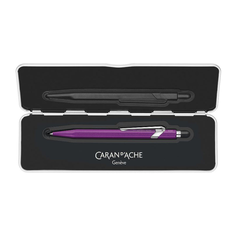 Caran d'Ache 849 Colormat-X Swiss Made Metal Ballpoint Pen, Violet w/Slimpack