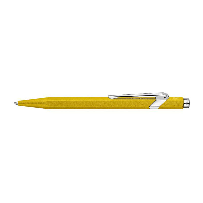 Caran d'Ache 849 Colormat-X Swiss Made Metal Ballpoint Pen, Yellow w/Slimpack