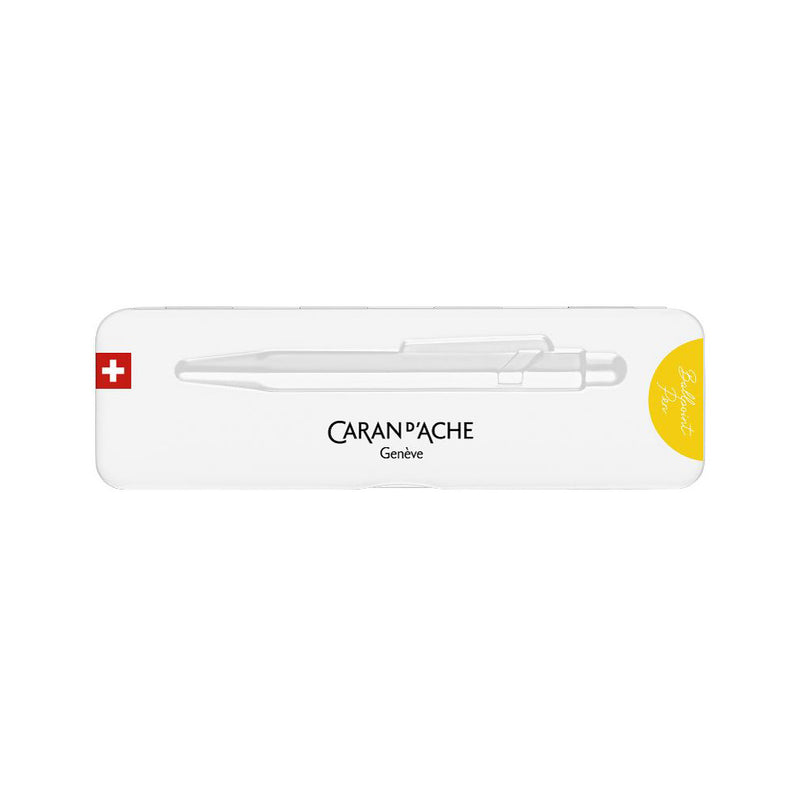 Caran d'Ache 849 Colormat-X Swiss Made Metal Ballpoint Pen, Yellow w/Slimpack