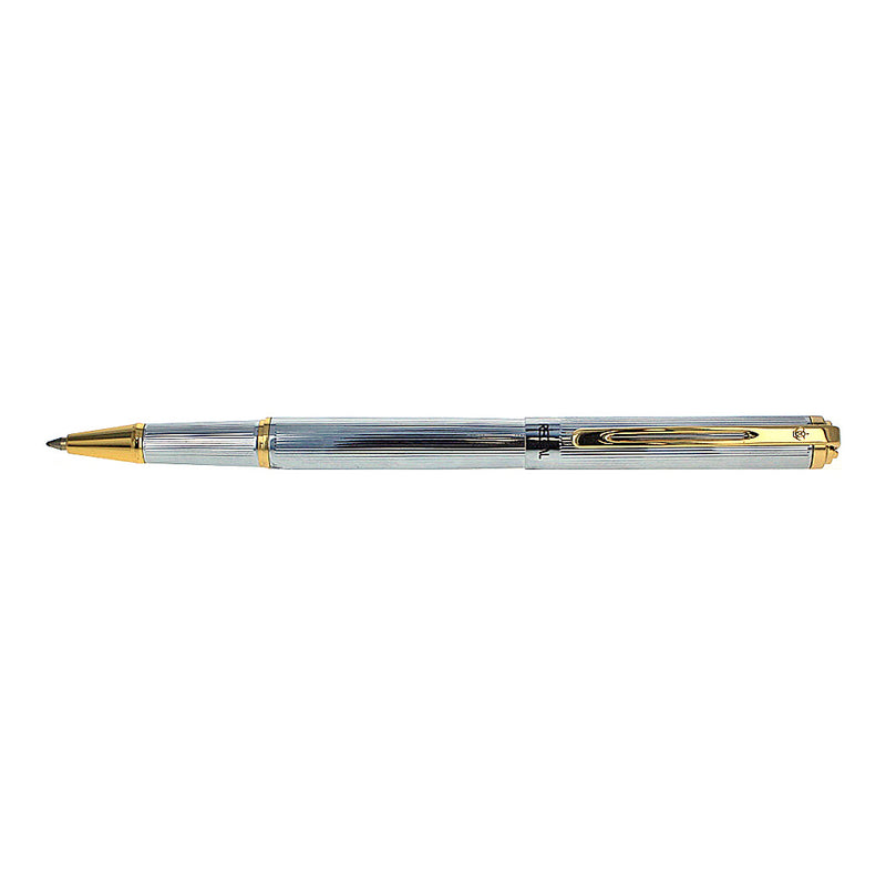 Regal Thames Rollerball Pen, Polished Chrome, Gold Trim
