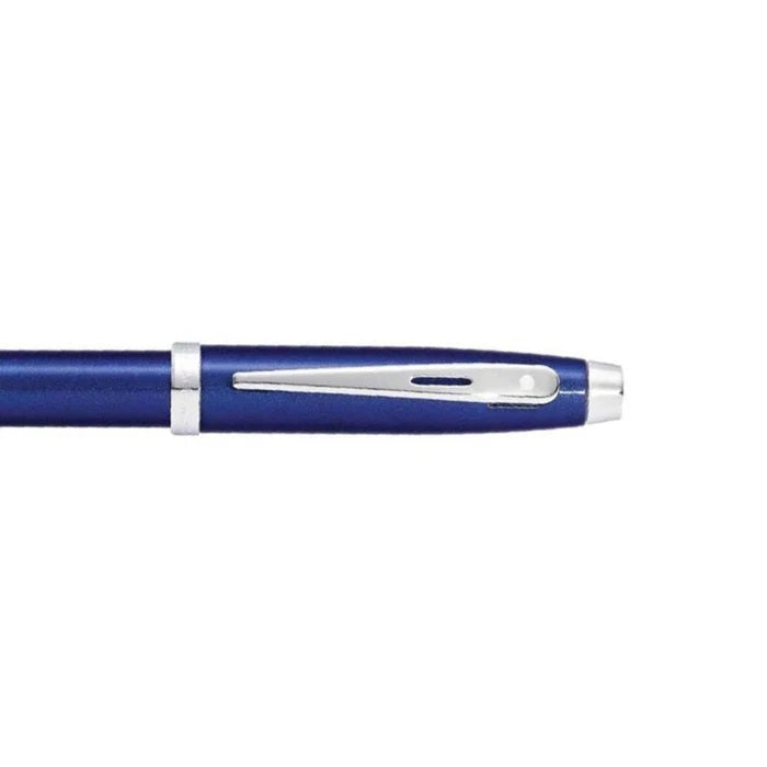 Sheaffer® 100 Fountain Pen, Glossy Blue Lacquer, Chrome Trims