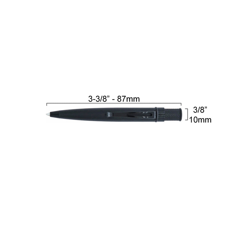 Retro 51 Tornado Elite Mini Ballpoint Pen, Black Stealth