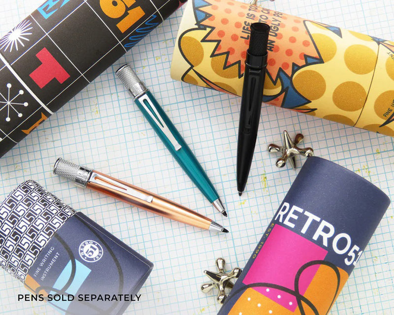 Retro 51 Tornado Elite Mini Ballpoint Pen, Black Stealth