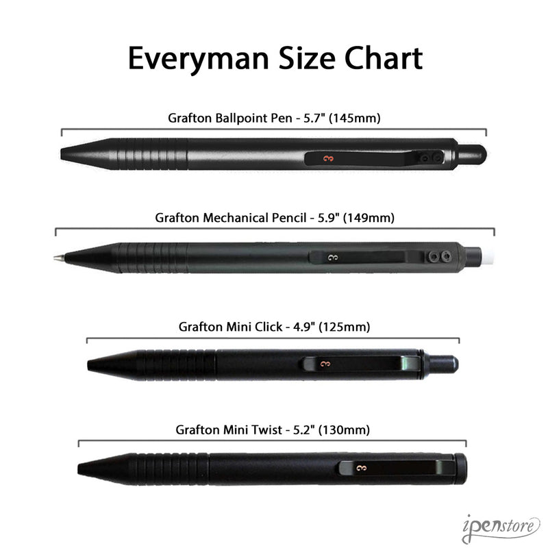 Everyman Grafton Mini Twist Ballpoint Pen, Super Matte, Black