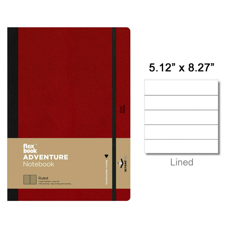 Flexbook Adventure Notebook, A5-5.12"x8.27" Lined, Red