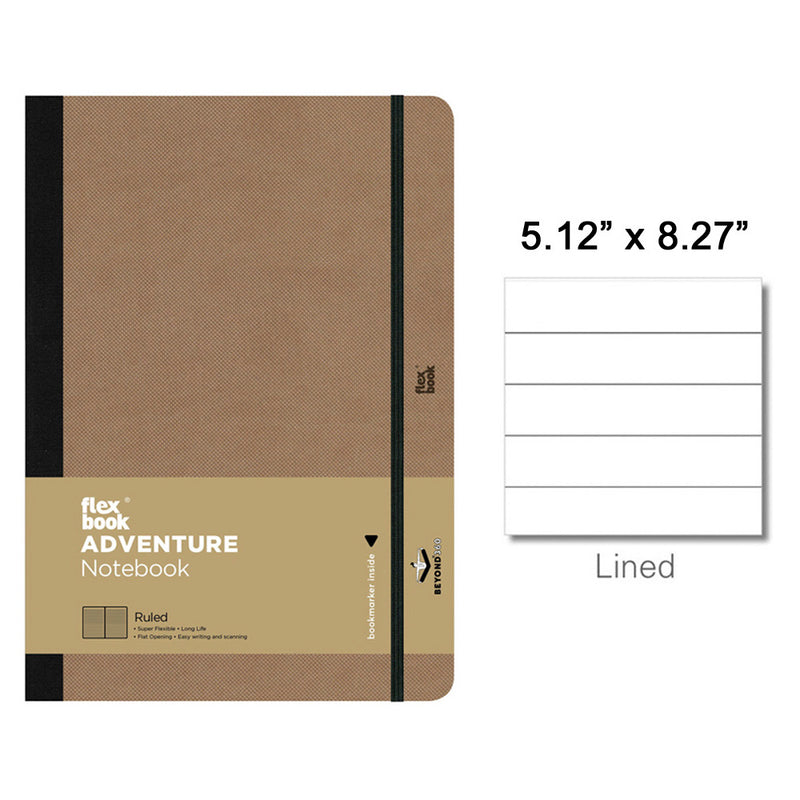 Flexbook Adventure Notebook, A5-5.12"x8.27" Lined, Tan