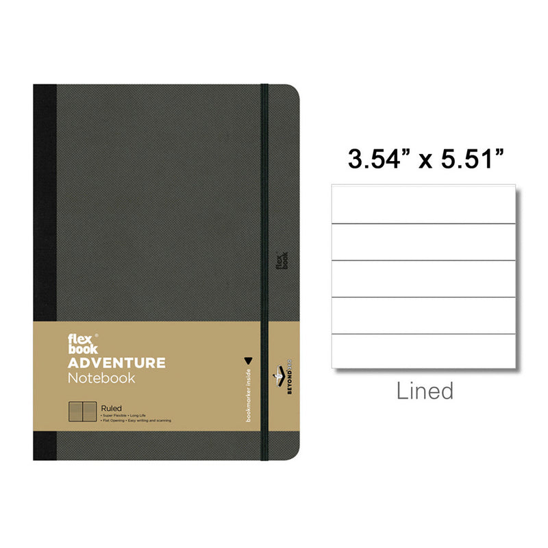 Flexbook Adventure Pocket Notebook, A6-3.54"x5.51" Lined, Black