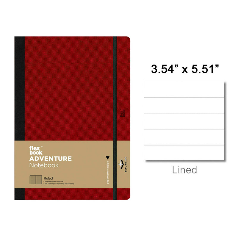 Flexbook Adventure Pocket Notebook, A6-3.54"x5.51" Lined, Red