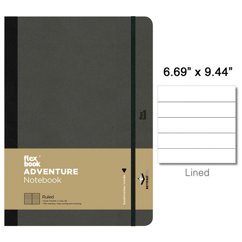 Flexbook Adventure Notebook, B5-6.69"x9.44" Lined, Black