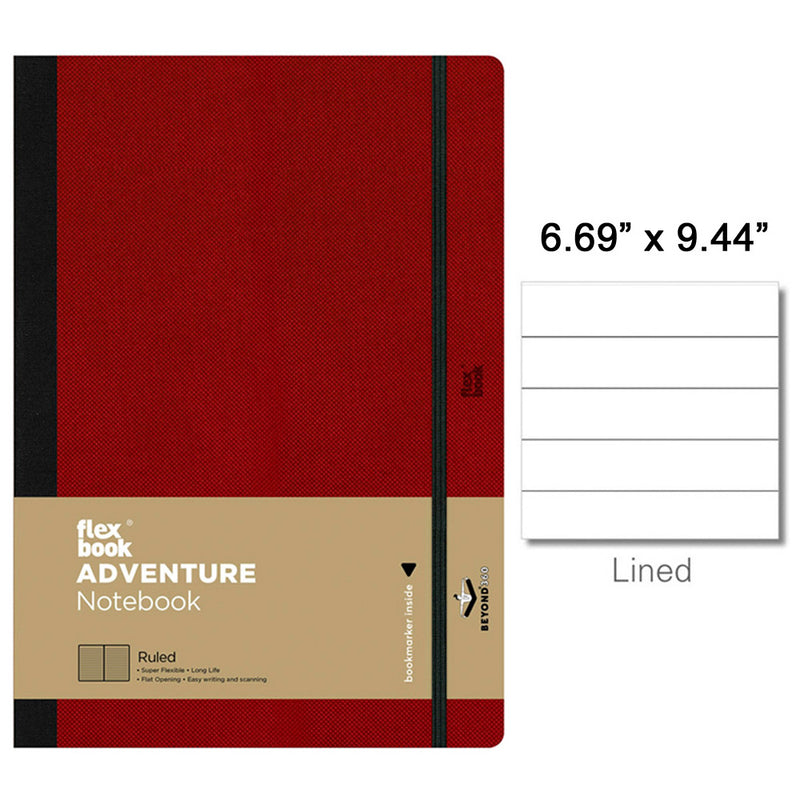 Flexbook Adventure Notebook, B5-6.69"x9.44" Lined, Red