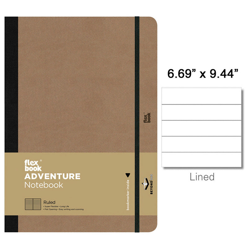 Flexbook Adventure Notebook, B5-6.69"x9.44" Lined, Tan