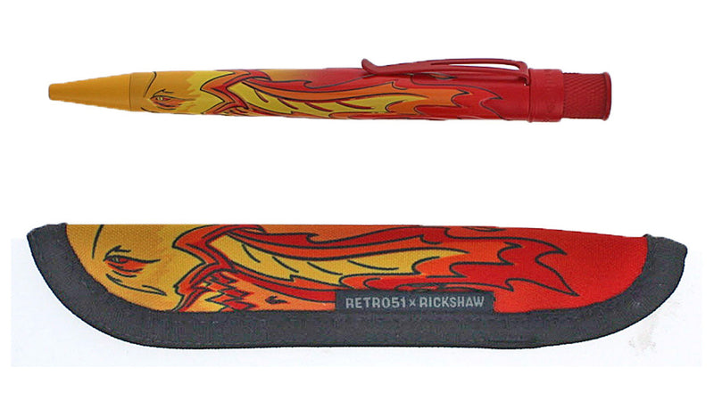 Retro 51 Tornado Phoenix Rollerball Pen & Pen Sleeve, Pre-Owned