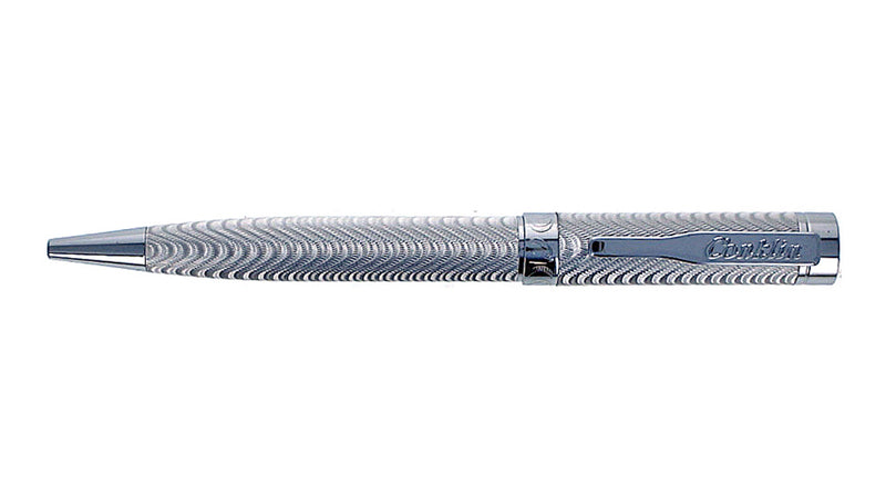 Conklin Herringbone Ballpoint Pen, Silver, Pre-Owned
