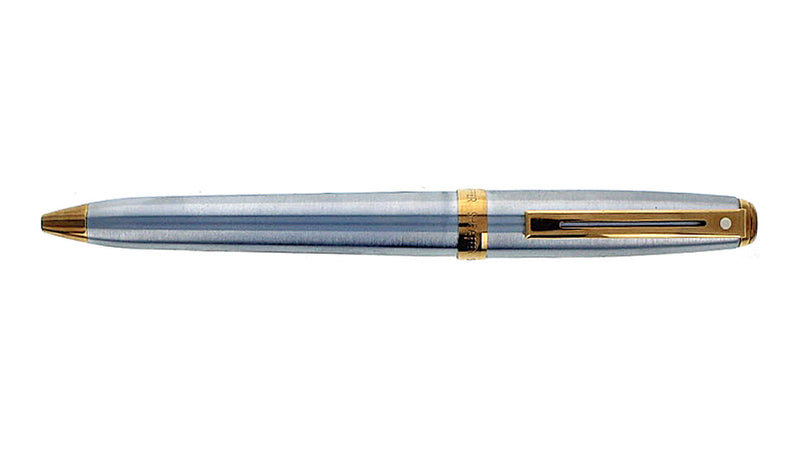 Sheaffer Prelude Ballpoint Pen, Satin Chrome, Gold Trim, Pre-Owned