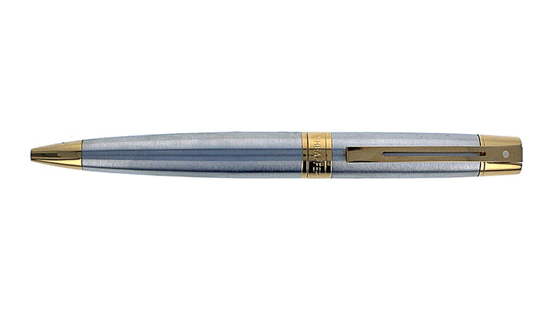 Sheaffer 500 Ballpoint Pen, Satin Chrome, Gold Trim, Pre-Owned