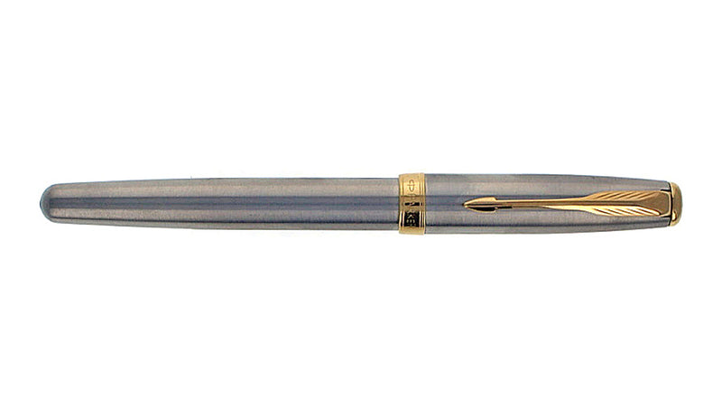 Parker Sonnet Rollerball Pen, Satin Chrome, Gold Trim, Pre-Owned