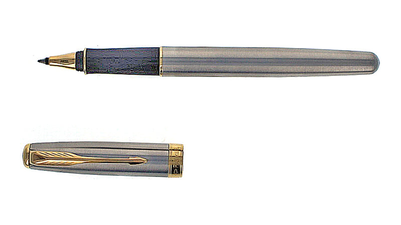 Parker Sonnet Rollerball Pen, Satin Chrome, Gold Trim, Pre-Owned