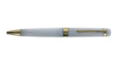 American Pen Co Ballpoint Pen, White, Gold Trim, Pre-Owned