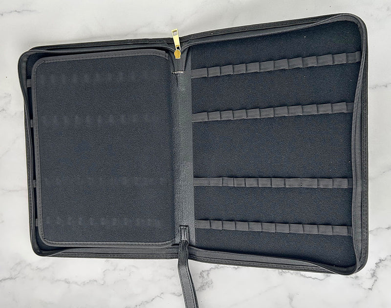 Zippered Pen Case - Holds 48 Pens, Black