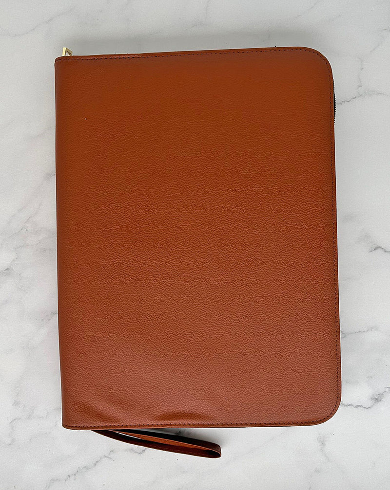 Zippered Pen Case - Holds 48 Pens, Brown