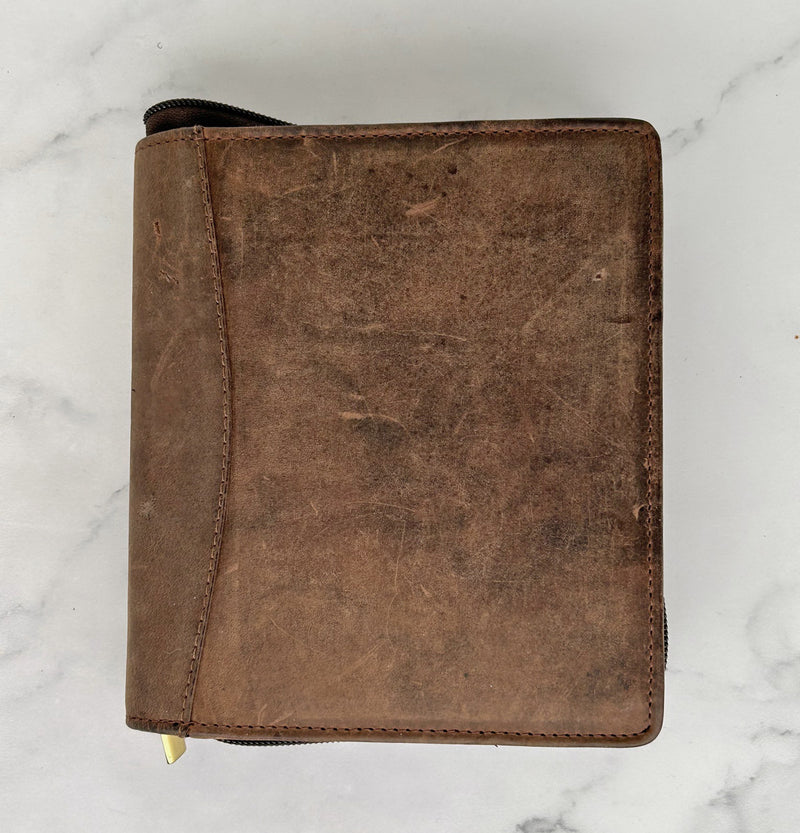 Girologio Zippered Pen Case - Holds 12 Pens, Brown
