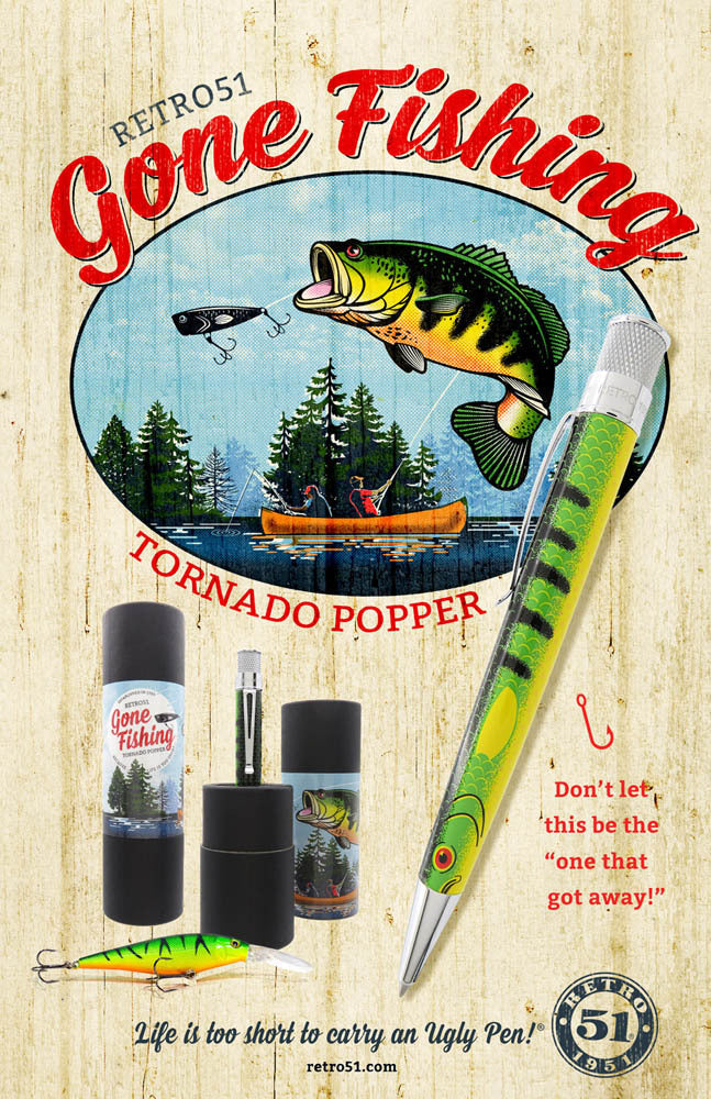 Retro 51 Tornado Popper Limited Edition Rollerball Pen, Gone Fishing,