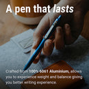 Everyman Grafton Ballpoint Pen, Aegean Blue, Black Clip