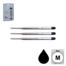 Pk/3 Everyman Grafton Gel Ballpoint Refills, Black Medium