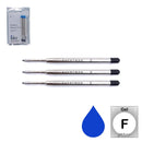 Pk/3 Everyman Grafton Gel Ballpoint Refills, Blue Fine
