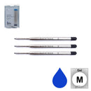 Pk/3 Everyman Grafton Gel Ballpoint Refills, Blue Medium