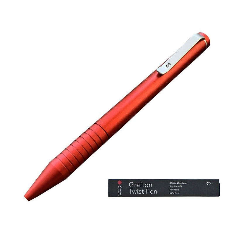Everyman Grafton Mini Twist Ballpoint Pen, Crimson Red