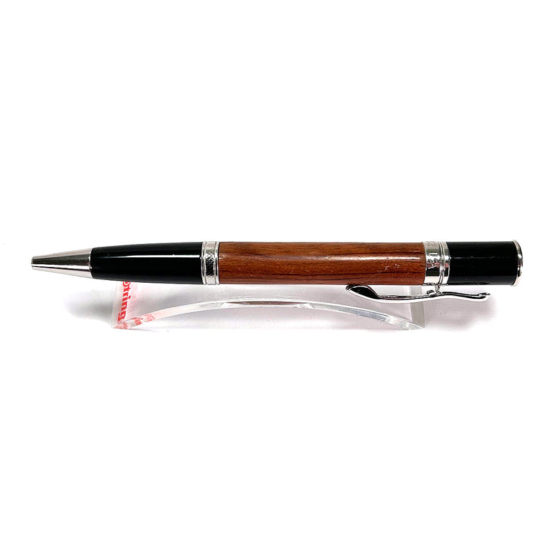 Monteverde Jewelria Ballpoint Pen, Wood Barrel, Chrome Trim, Previously Owned