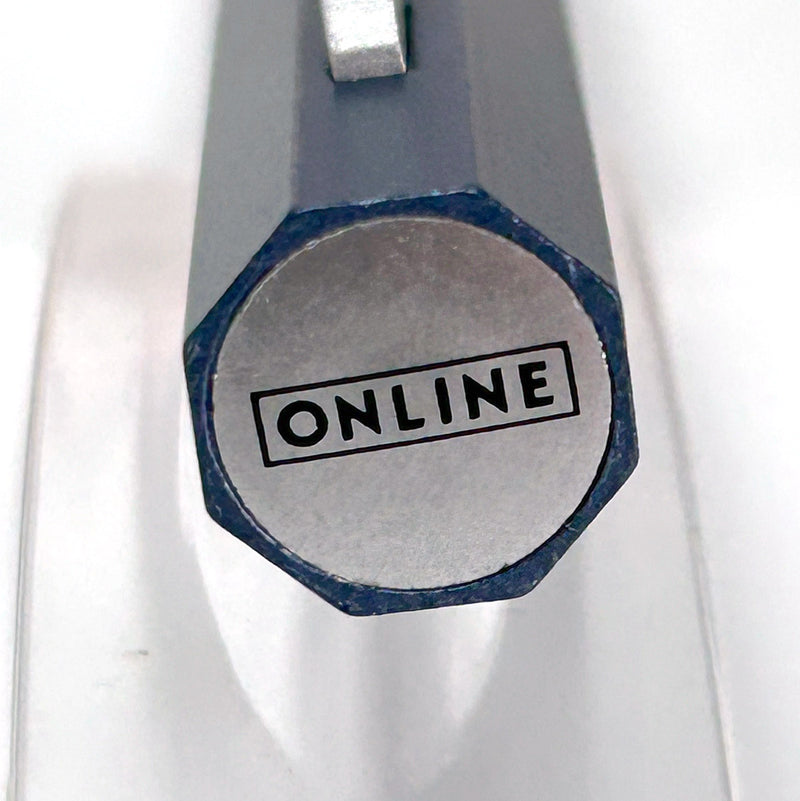 Online Pen Ballpoint Pen, Octogon-shaped Cap, Brushed Finish Blue