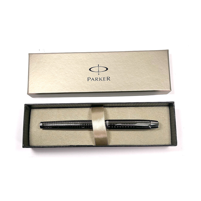 Parker IM Premium Rollerball Pen, Chiselled Gunmetal, Chrome Trim