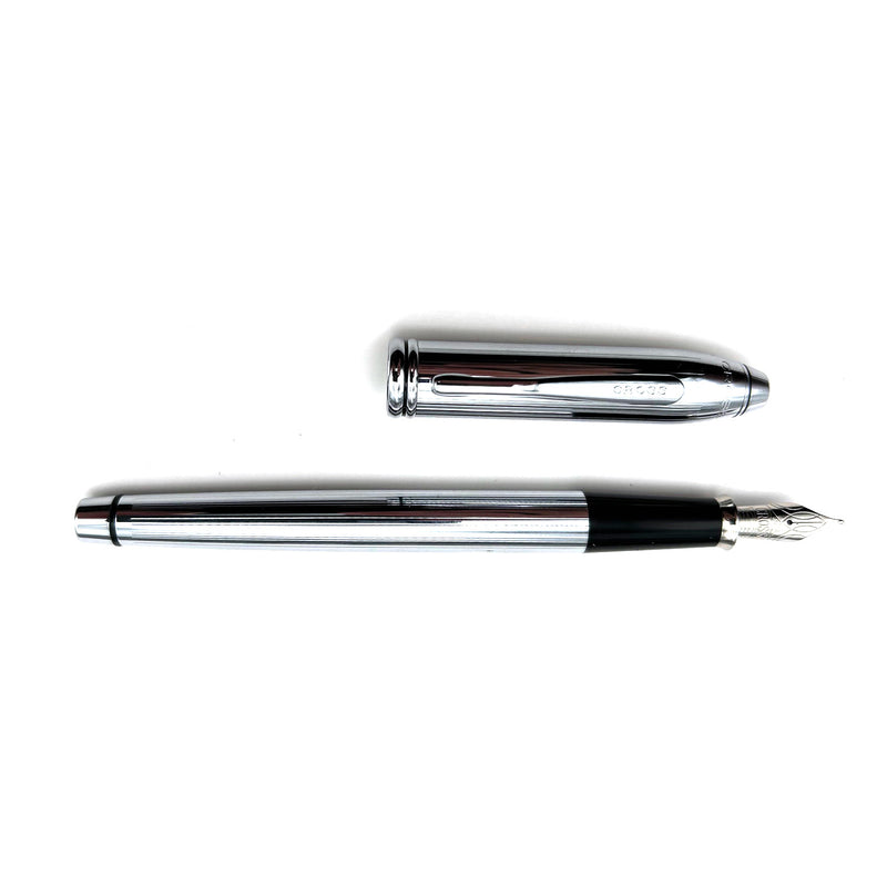 Cross Townsend Lustrous Chrome Fountain Pen, Silver, Medium Nib