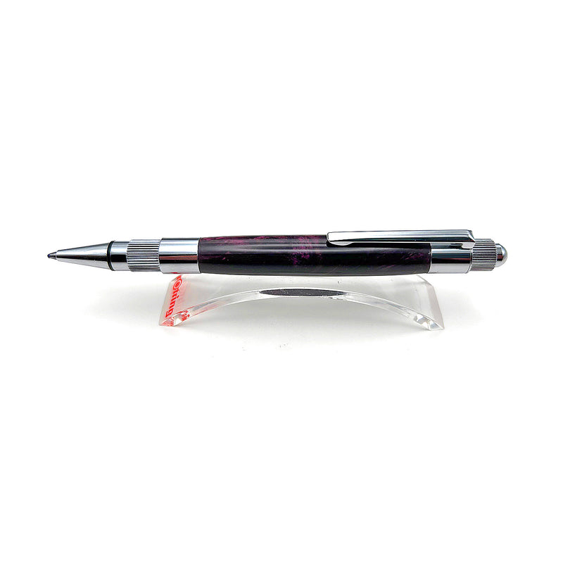 Click Action Ballpoint Pen, Purple Acrylic Resin, Chrome Trim, Pre-Owned