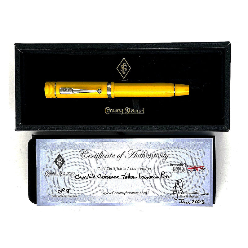 Conway Stewart Churchill Fountain Pen - Cloisonne Yellow