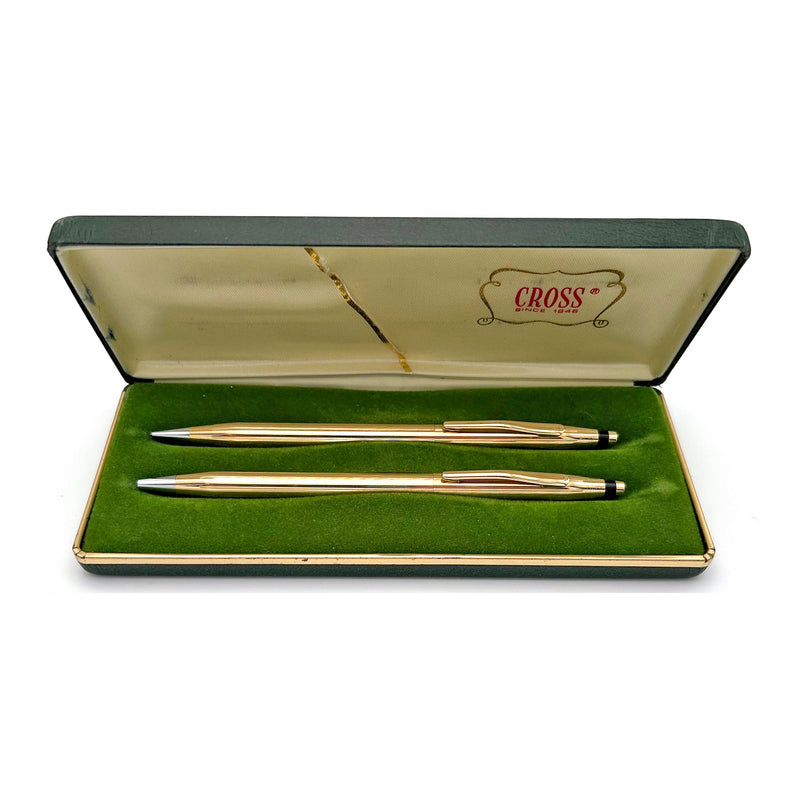 Cross Classic Century USA-Made Pen/Pencil Set, Solid 14k Gold