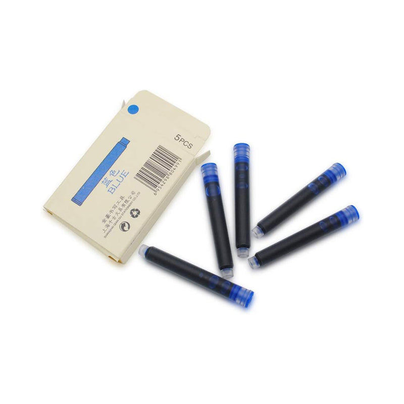 Pk/5 Jinhao Fountain Pen Ink Cartridges, Blue