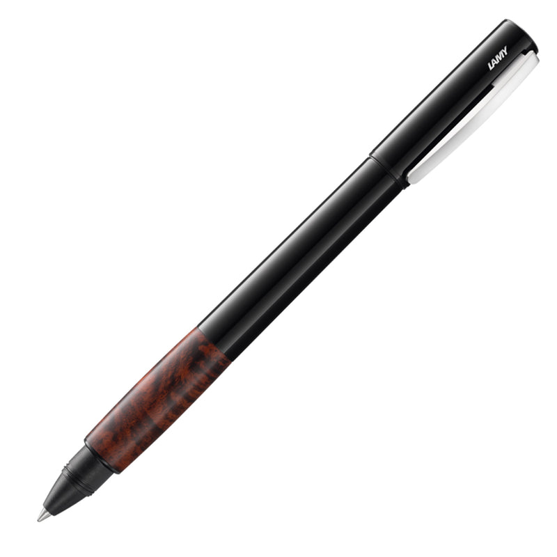 Lamy Accent Rollerball Pen, Gloss Black w/Briar Wood Grip