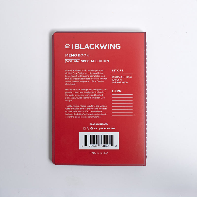 Pk/3 Blackwing Volume 746 Memo Book, Golden Gate Bridge