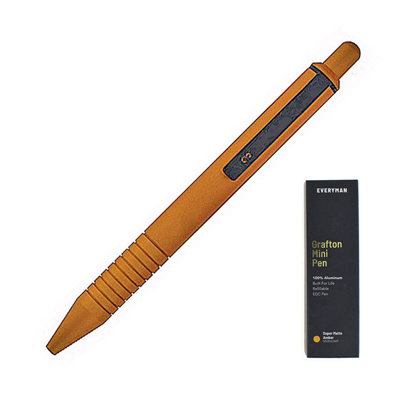 Everyman Grafton Mini Click Ballpoint Pen, Super Matte, Amber