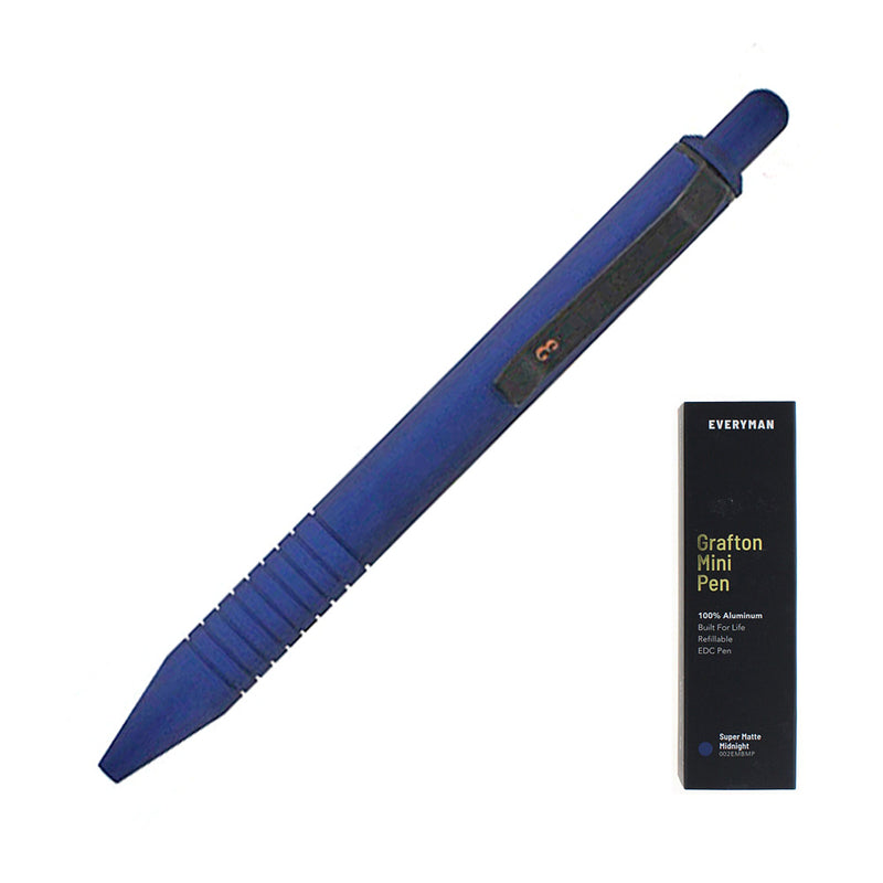 Everyman Grafton Mini Click Ballpoint Pen, Super Matte, Midnight Blue