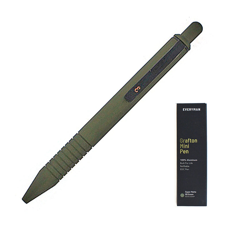 Everyman Grafton Mini Click Ballpoint Pen, Super Matte, OD Green