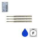 Pk/3 Everyman Grafton Mini Click Gel Ballpoint Refills, Blue Fine