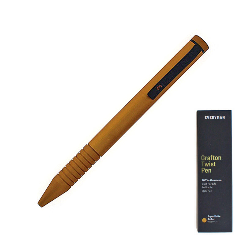 Everyman Grafton Mini Twist Ballpoint Pen, Super Matte, Amber